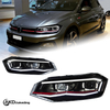 AKD Headlight Assembly Upgrade for 2019-2023 Volkswagen Polo Models, Featuring LED Laser Sequential Turn Signals, Daytime Running Lights, And Bi-xenon Projector Lenses.