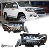 AKD Headlight Assembly Upgrade for 2016-2020 Toyota Land Cruiser Models, Featuring LED Laser Sequential Turn Signals, Daytime Running Lights, And Bi-xenon Projector Lenses.