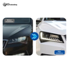 AKD Headlight Assembly Retrofit for 2016-2018 Skoda Models with LED Laser Sequential Turn Signals, Daytime Running Lights, And Bi-xenon Projector Lenses.