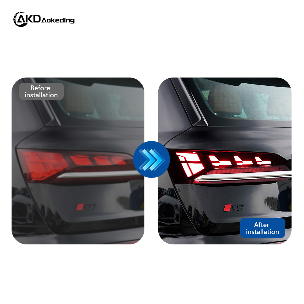 AKD Is Suitable for Retrofitting The Taillight Assembly of 2020-2025 Audi Q7 with New LED Dynamic Daytime Running Lights And Sequential Turn Signals.