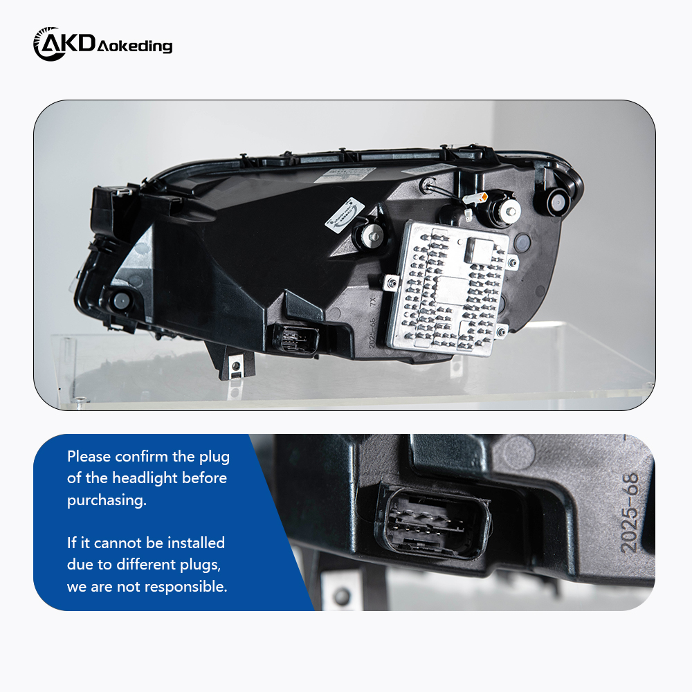 AKD Headlight Assembly Upgrade for 2013-2015 BMW 7 Series F02 Models: LED Laser Sequential Turn Signals, Daytime Running Lights, And Bi-xenon Projector Lenses.