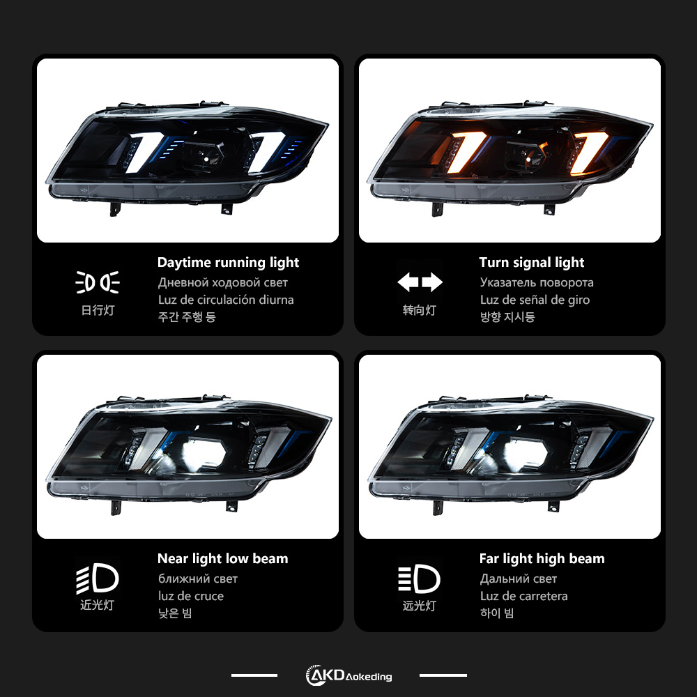 AKD Car Styling Head Lamp For BMW E90 Headlights 2005-2012 LED Headlight Projector Animation Projector Lens DRL Signal Automotive Accessories