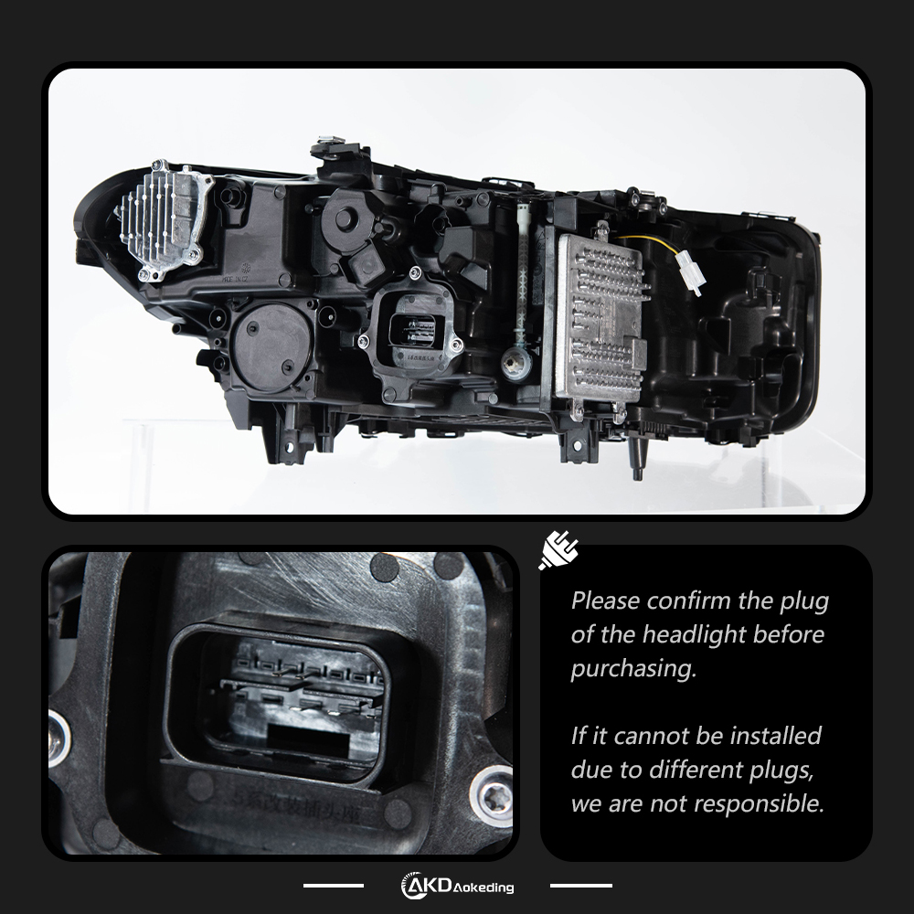 AKD For BMW G30 Pre LCI Car Headlamp Assembly Modification Upgrade Black Knight