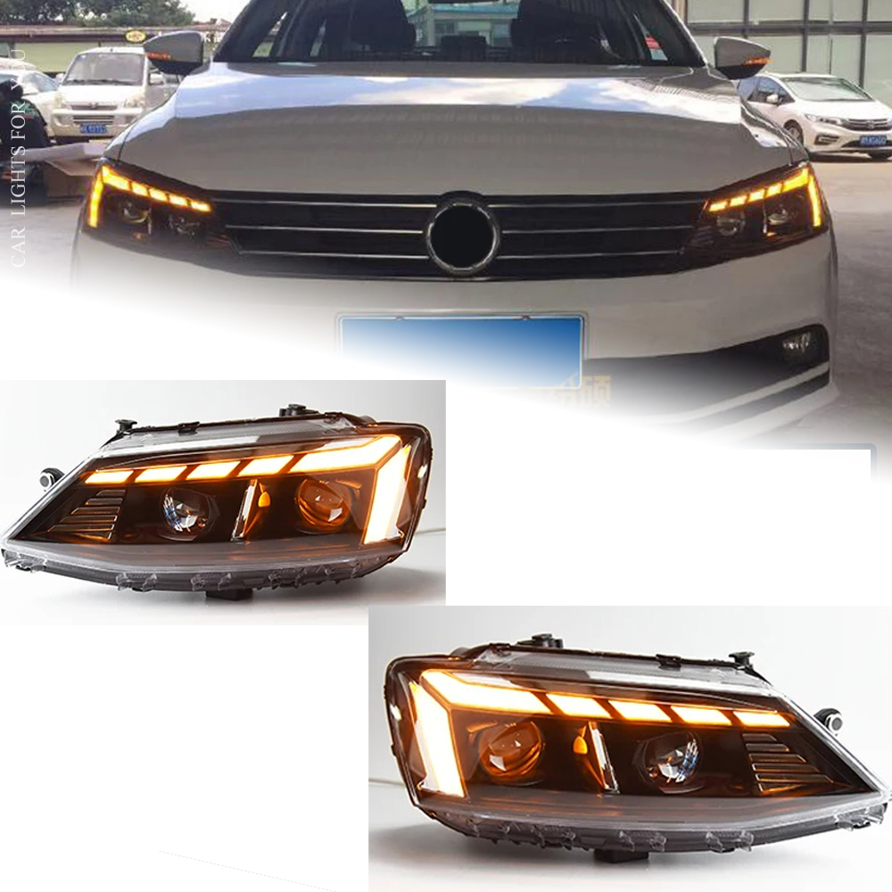 AKD Car Lights for VW Jetta Sagitar 2012-2018 LED Auto Headlights Upgrade Audi Design Dynamic Signal Lamp LHD RHD Tool Accessories