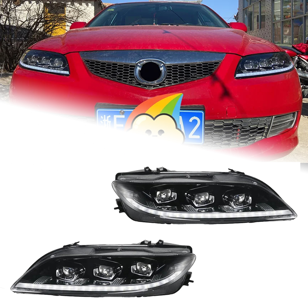 AKD Car Lights for Mazda 6 2003-2015 M6 LED Matrix Headlights Assembly Upgrade Guide DRL Mazda6 Dynamic Turn Signal Lamp Accessories