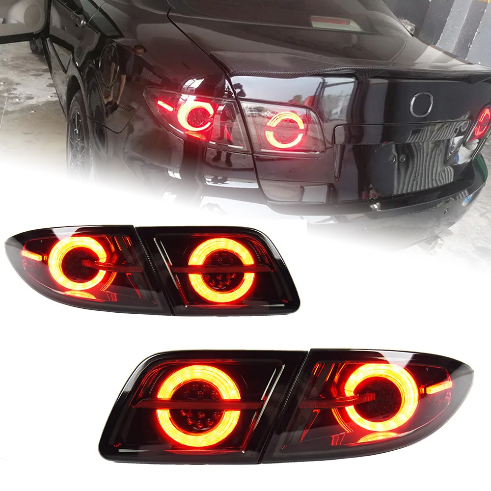 AKD tuning cars Tail lights For Mazda 6 Mazda6 2003-2015 Taillights LED DRL Running lights Fog lights angel eyes Rear