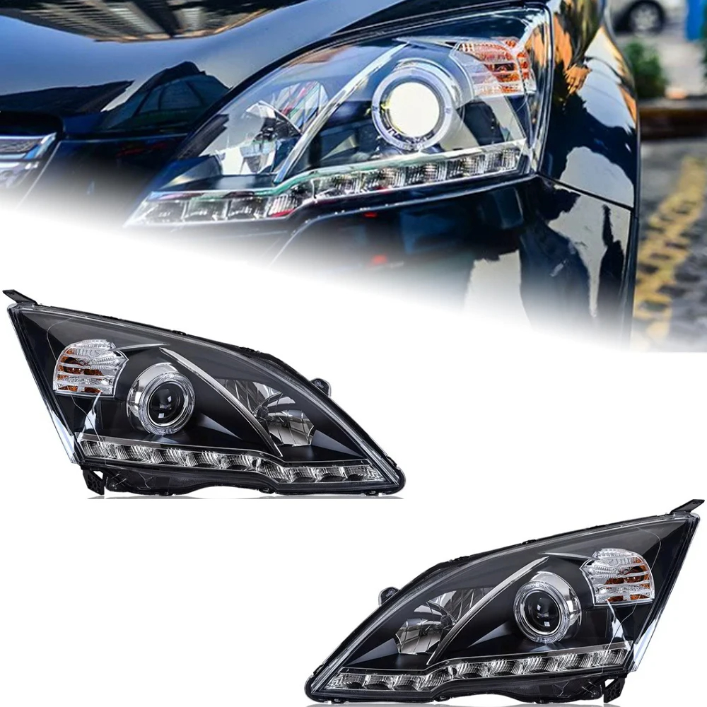 AKD Car Styling Head Lamp for CR-V Headlights 2007-2011 CRV LED Headlight led DRL Double Lens Hid Bi Xenon Auto Accessories