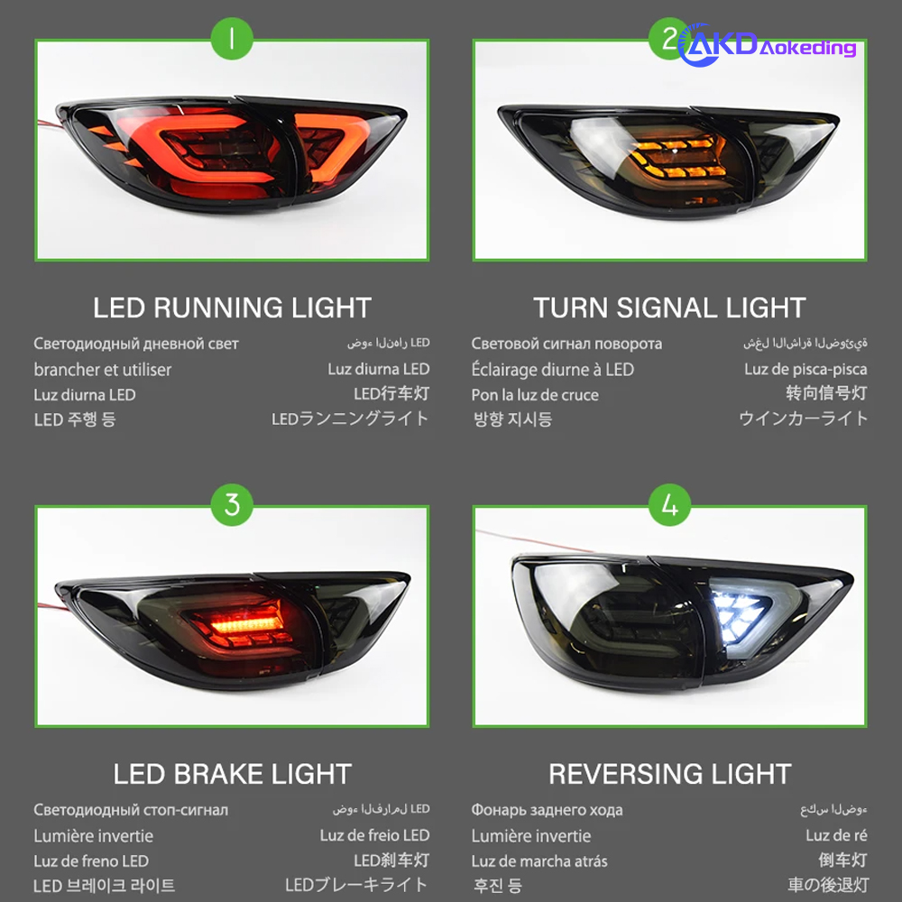 AKD Tail Lamp for Mazda CX-5 LED Tail Light 2013-2017 CX-5 CX5 Rear Fog Brake Turn Signal Automotive Accessories