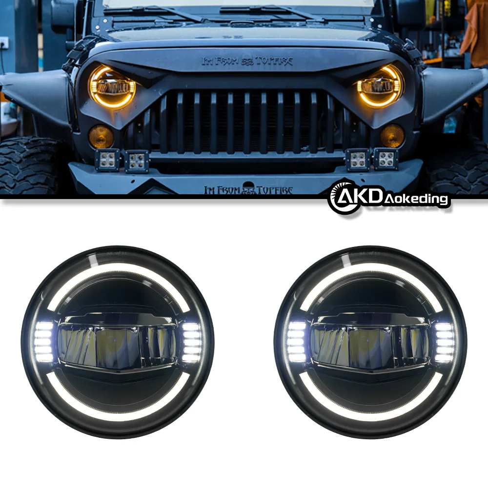 AKD Head Lamp for Jeep Wrangler LED Headlight 2007-2017 Headlights Wrangler DRL Turn Signal High Beam Angel Eye Projector Lens