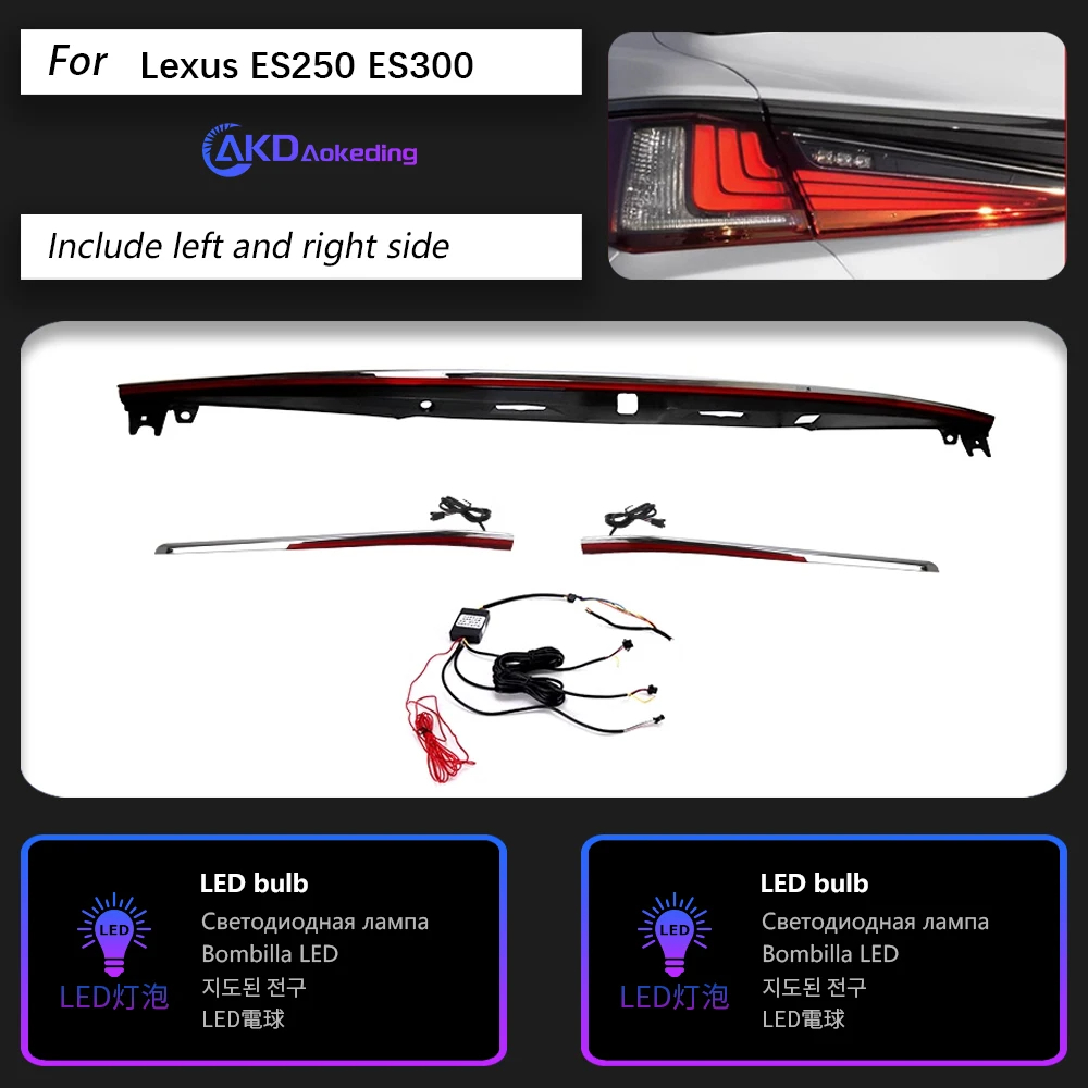 AKD Car Styling Tail Lamp for Lexus ES250 Tail Lights 2018-2021 ES300 LED Tail Light ES350 DRL Signal Brake Reverse auto Accessories