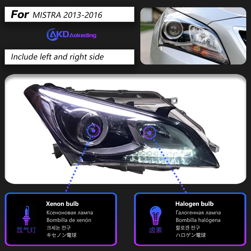 AKD Car Lights for Hyundai MISTRA LED Headlight Projector 2013-2016 Headlights DRL Head Lamp Dynamic Signal Auto Accessories