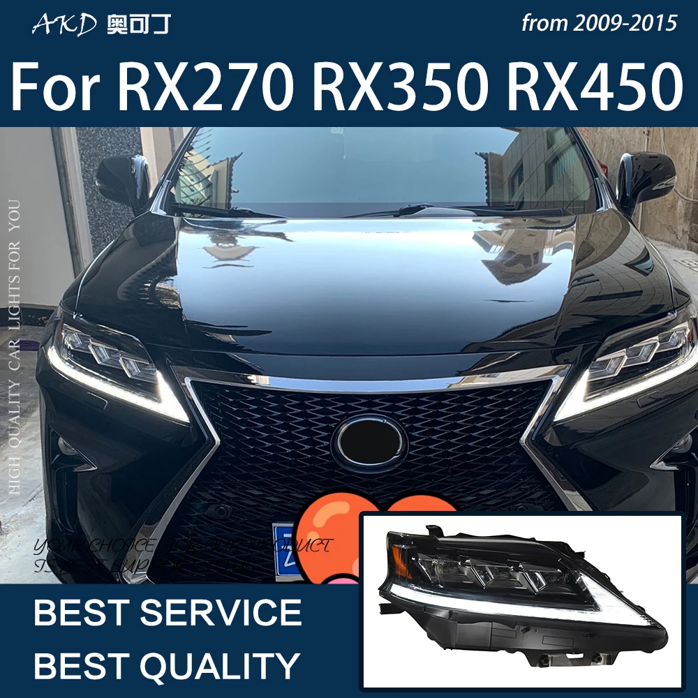 AKD Car Lights For Lexus RX270 RX350 RX450 2009-2015 LED Auto Headlight ...
