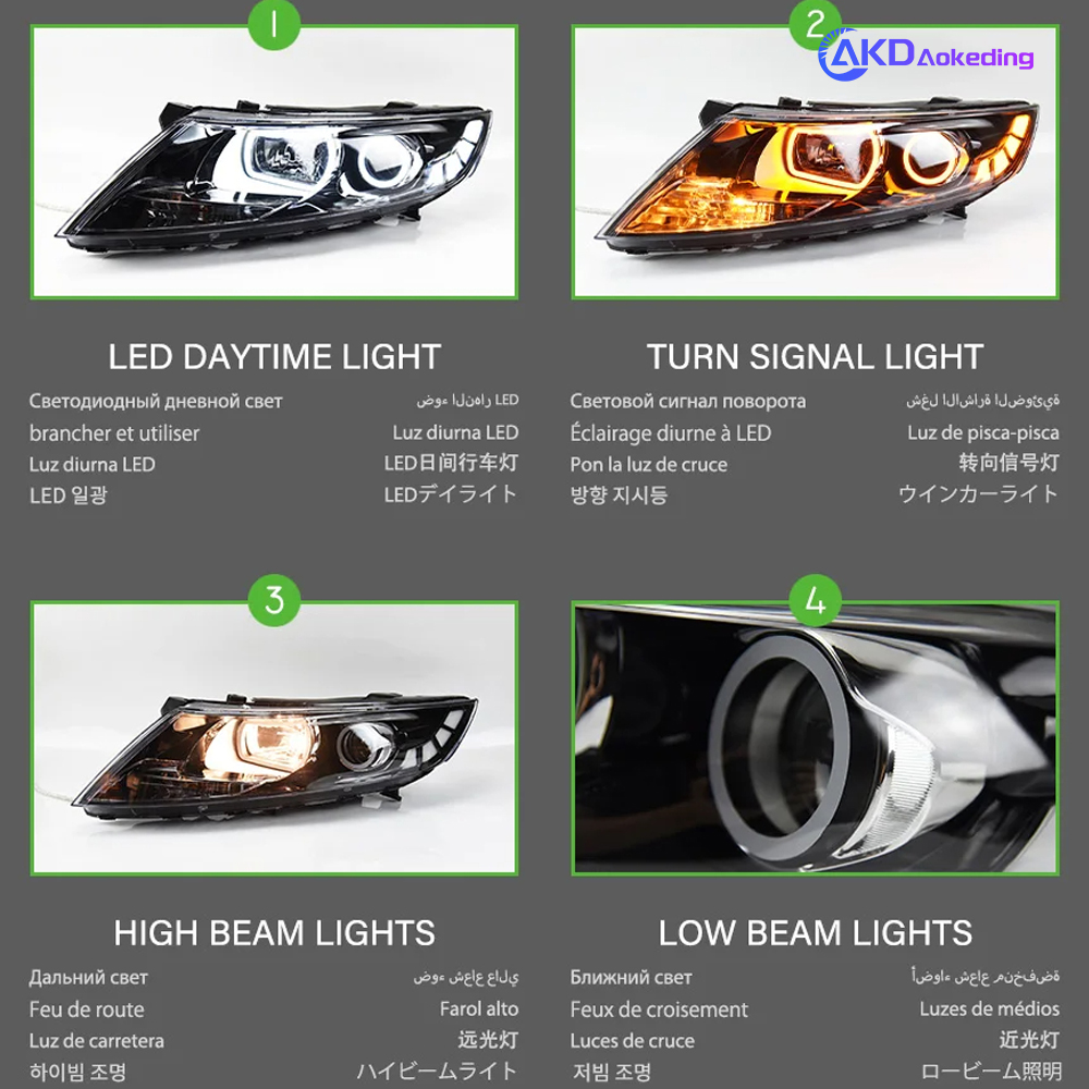 AKD Car Styling Head Lamp for Kia K5 Headlights 2011-2014 Optima LED Headlight Angel Eye LED DRL Hid Bi Xenon Auto Accessories