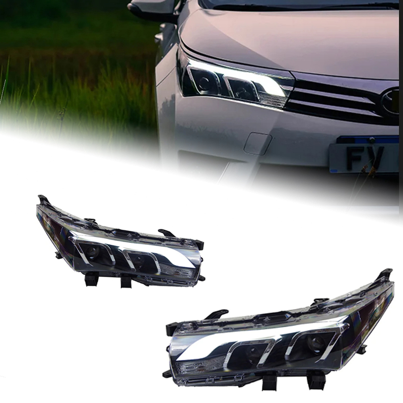 AKD Head Light For Toyota Corolla 2014-2016 Headlights LED DRL Running lights Bi-Xenon Beam Fog lights angel eyes