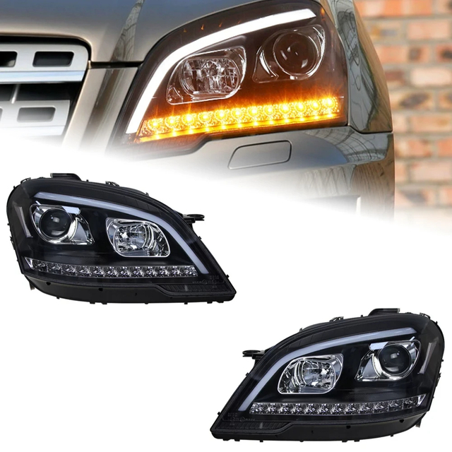 AKD Car Styling Head Lamp for Benz W164 Headlights 2009-2012 ML350 ML400 ML500 LED Headlight DRL Signal auto Accessories