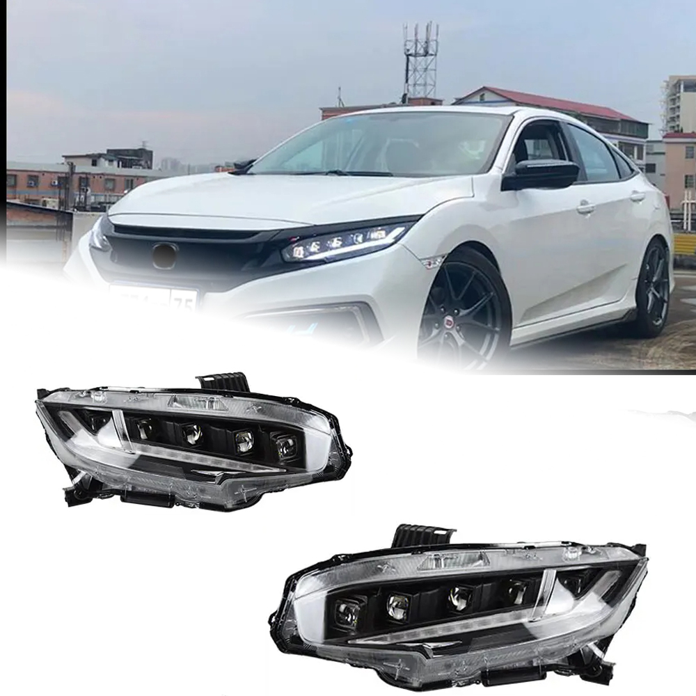 AKD Car Styling for Honda Civic X Headlights 2016-2021 New Civic LED Headlight LED DRL Head Lamp LED Low Beam High Beam Accessories