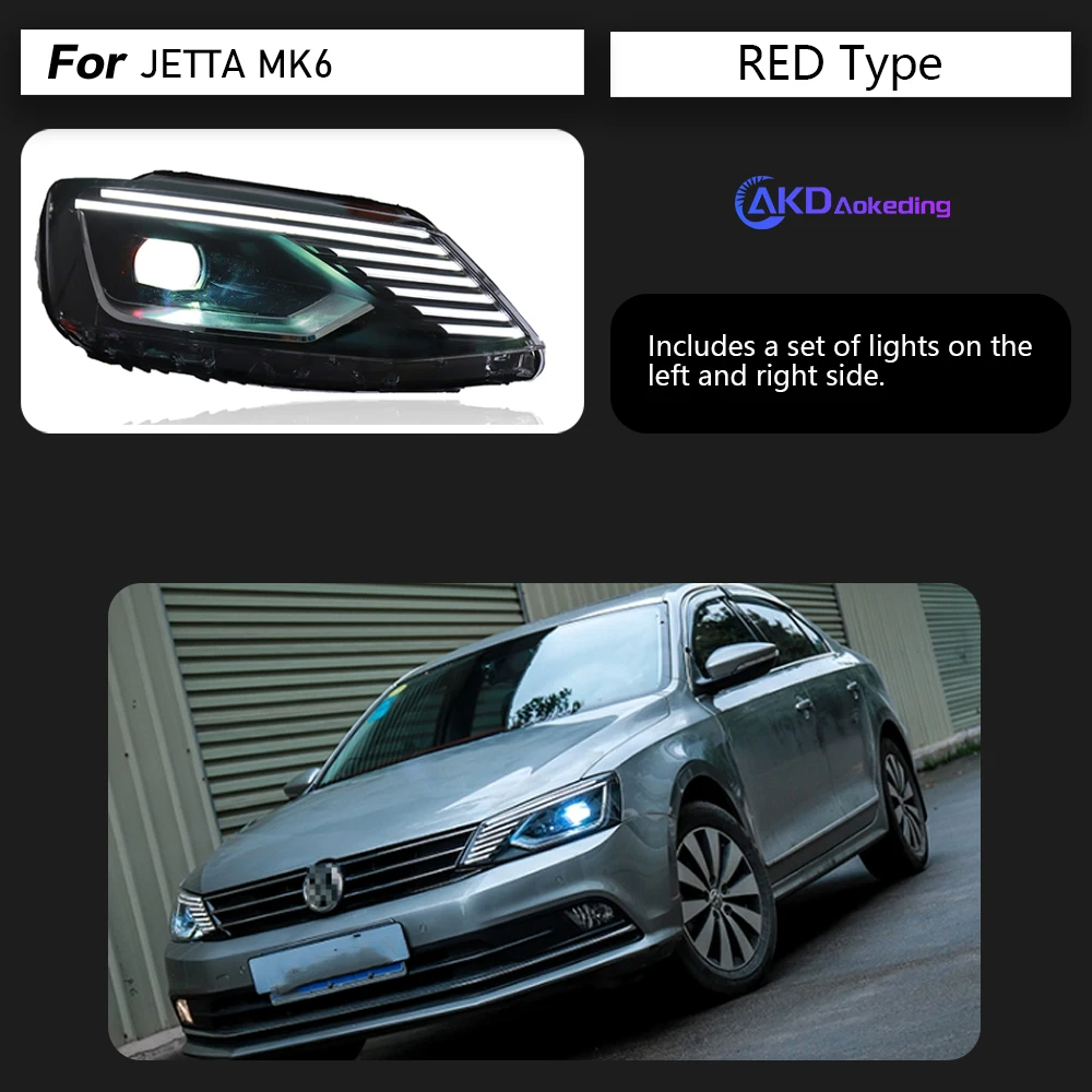 AKD Car Styling for VW Jetta Headlights 2011-2018 Jetta Gli LED Headlight Europe Version Led Drl Hid Bi Xenon Auto Accessories