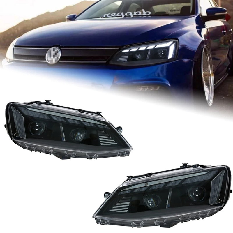 AKD Car Styling for Jetta Mk6 MK7 A5 Style Headlights 2011-2019 RS5 Design LED Headlight Projector Lens Dynamic Signal DRL Auto Accessories