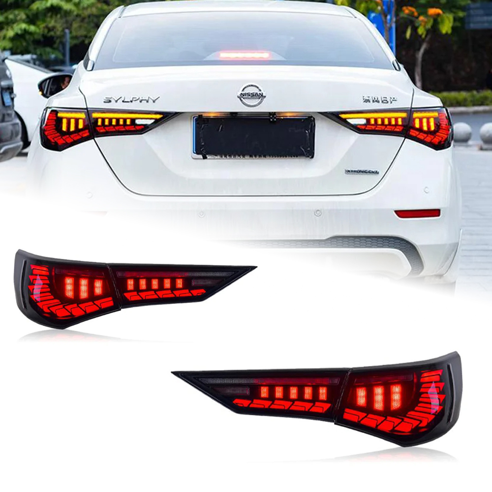 AKD Car Lights for Sylphy 2020-2022 Sentra LED Auto Taillights Assembly GTS Design Rear Fog Lamp Dynamic Turn Signal Light Upgrade