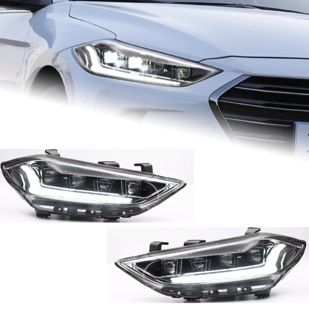 AKD Car Styling Headlights for Elantra LED Headlight 2016-2020 Elantra Front Lamp Drl Led Projector Lens Auto Accessories