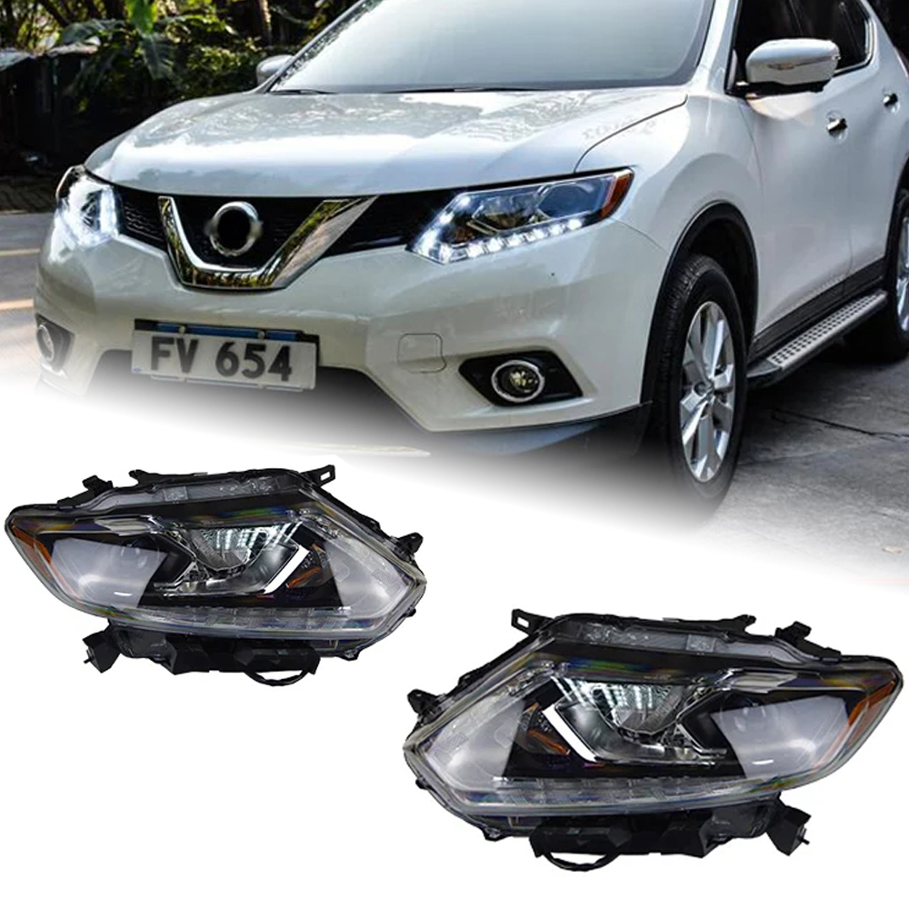 AKD Car Styling Head Lamp for Nissan X-trail Headlights 2014 Rouge LED Headlight Orignal Design DRL Hid Option Beam Accessories