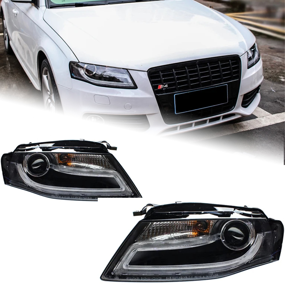 AKD Car Lights for Audi A4 B8 2009-2012 A4L S4 RS4 LED Auto Headlight Assembly Upgrade Bifocal Lens Xenon Tool Accessories