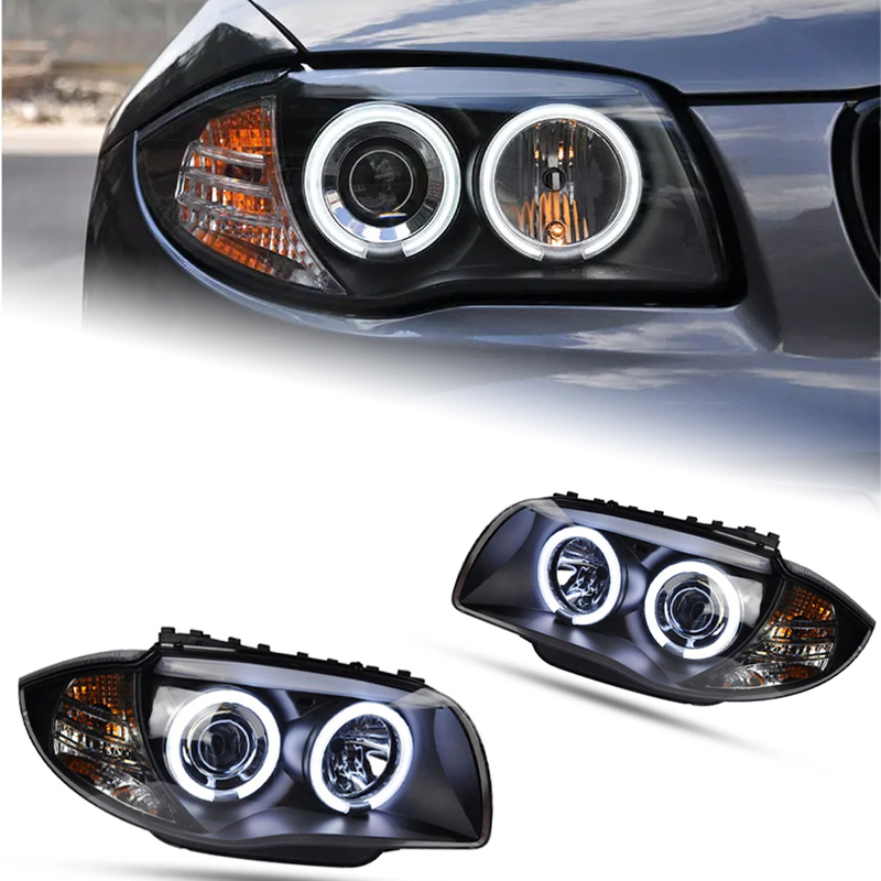 AKD Car Styling Head Lamp for BMW E87 Headlights 2003-2010 120i 118i E87 LED Headlight Angel Eye DRL Hid Bi Xenon Auto Accessories