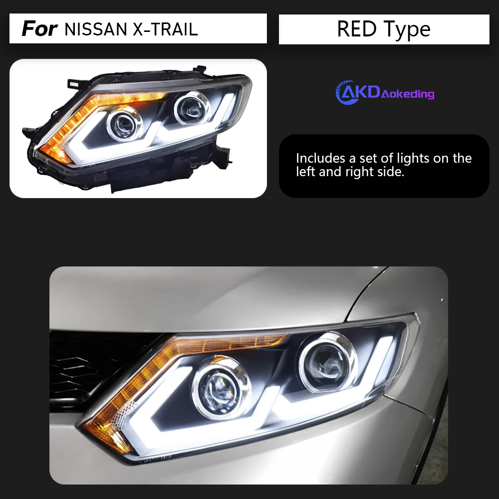 AKD Car Styling for Nissan X-trail Headlights 2014-2016 Rogue LED Headlight DRL Hid Option Head Lamp Angel Eye Beam Accessories