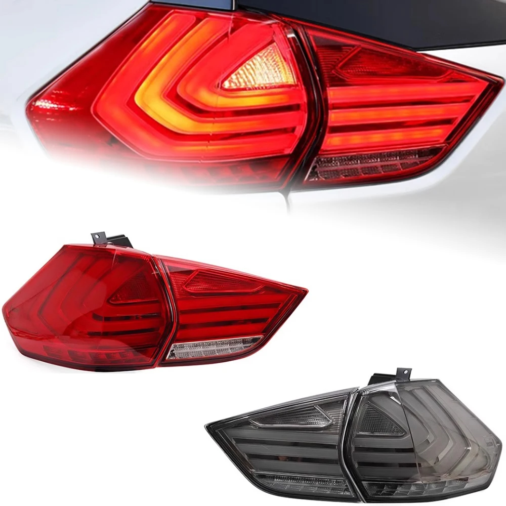 AKD Car Styling for Nissan X-trail Tail Lights 2014-2017 Rouge LED Tail Lamp DRL Signal Brake Reverse auto Accessories