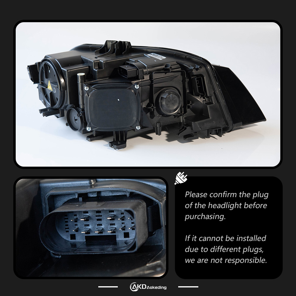 AKD Suitable for 2009-2012 Audi A4 headlight assembly LED lens headlight water turn daytime running light