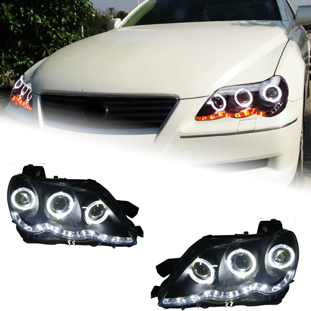 AKD Head Lamp for Toyota Mark X LED Headlight 2004-2009 Headlights Reiz DRL Turn Signal High Beam Angel Eye Projector Lens