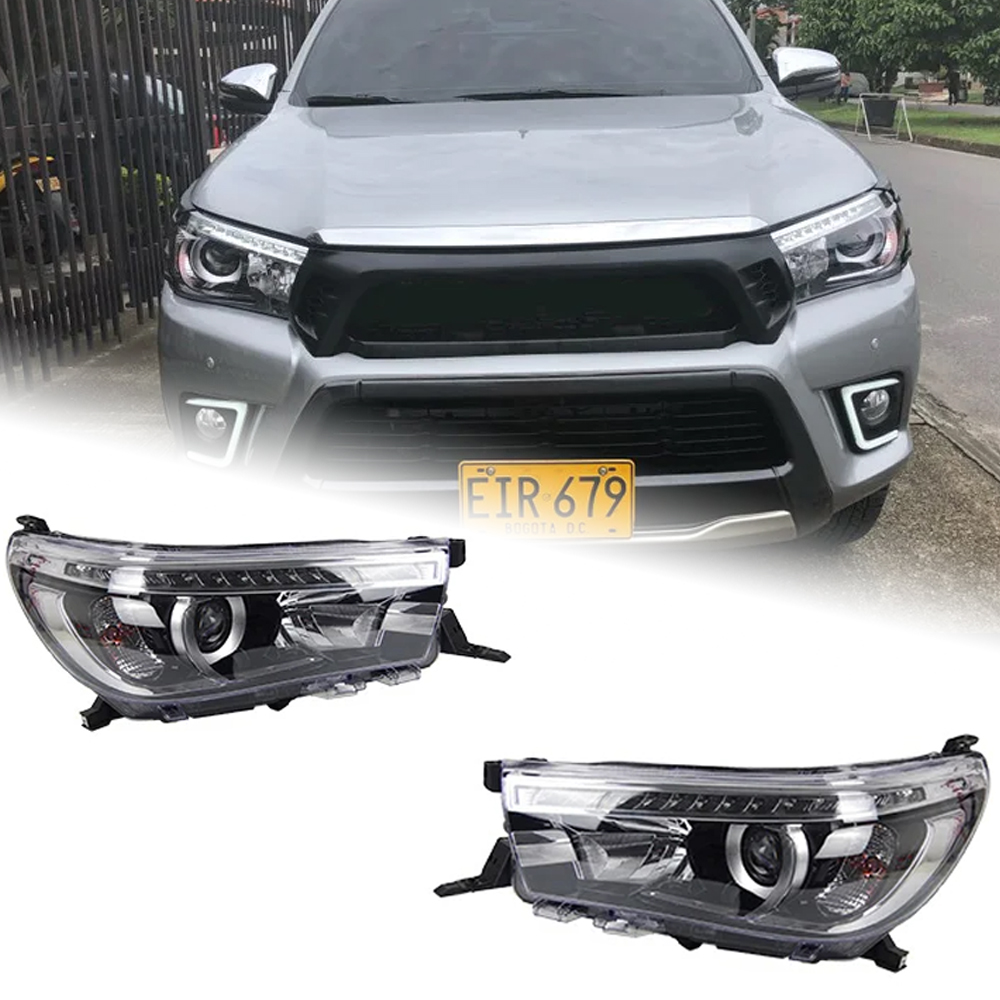 AKD Car Lights For Toyota Hilux Revo Rocco Vigo 2015-2021 LED Auto Headlight Assembly Upgrade High Configure Angel Eyes Design Accessories