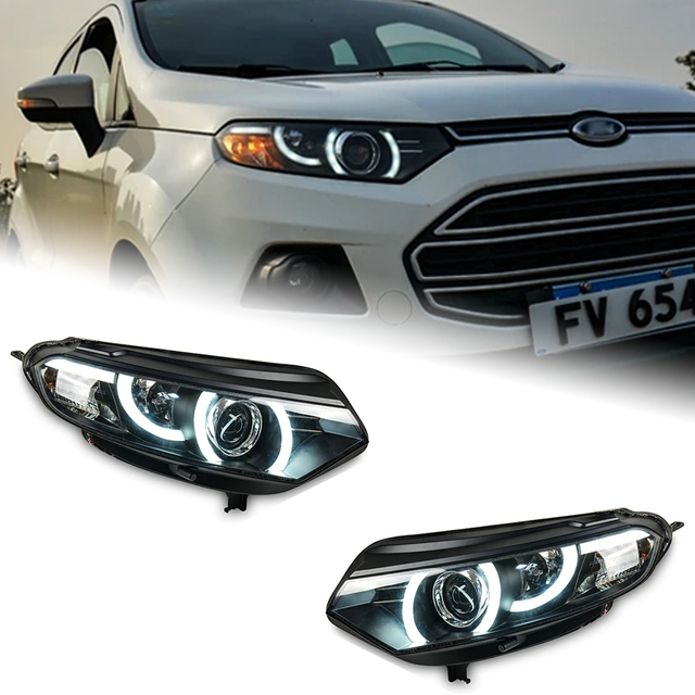 AKD Car Styling for Ford Ecosport Headlight 2014 Brand Sonar LED Headlight DRL Hid Head Lamp Angel Eye Bi Xenon Beam Accessories