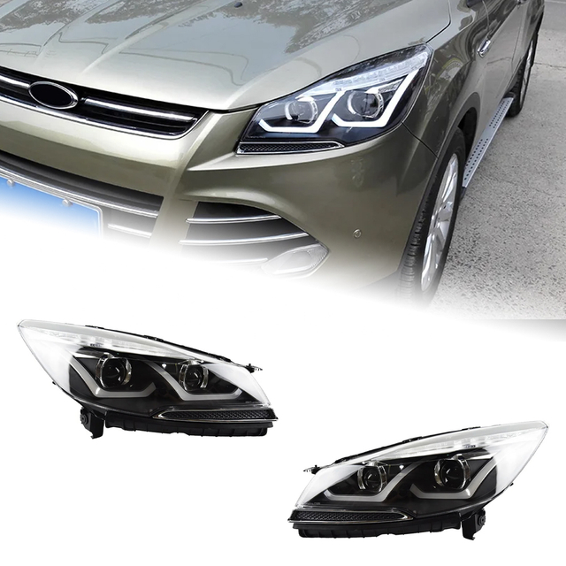 AKD Car Styling for Ford Escape Kuga Headlight 2014-2016 Kuga LED Headlight DRL Hid Head Lamp Angel Eye Bi Xenon Beam Accessories