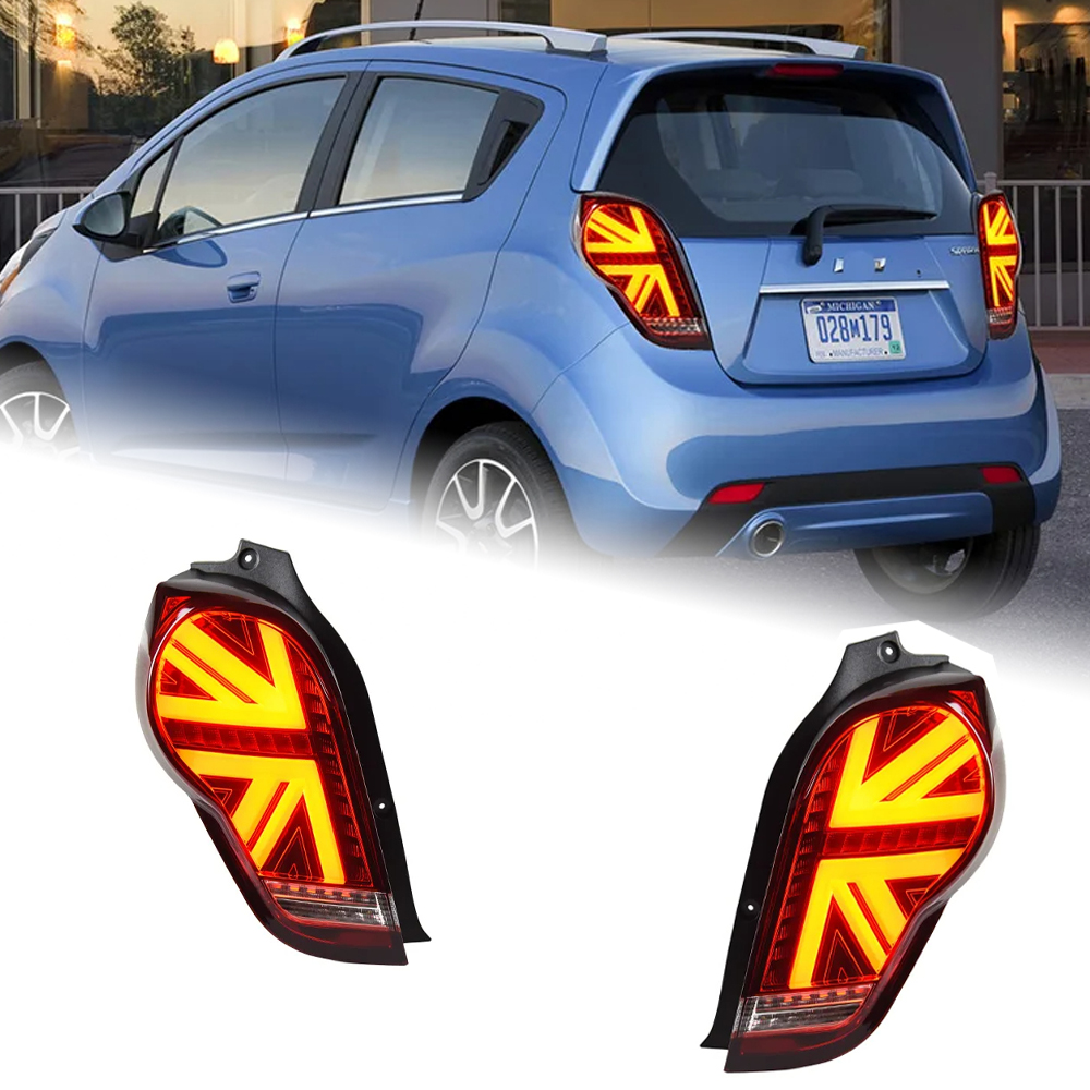 AKD Car Styling for Chevrolet Spark Tail Lights 2012-2017 New Spark LED Tail Lamp DRL Signal Brake Reverse auto Accessories