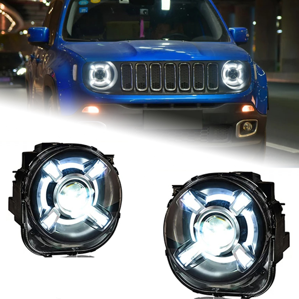 AKD Car Styling for Jeep Renegade Headlights 2015-2018 LED Headlight LED DRL Hid Head Lamp Angel Eye Bi Xenon Beam Accessories