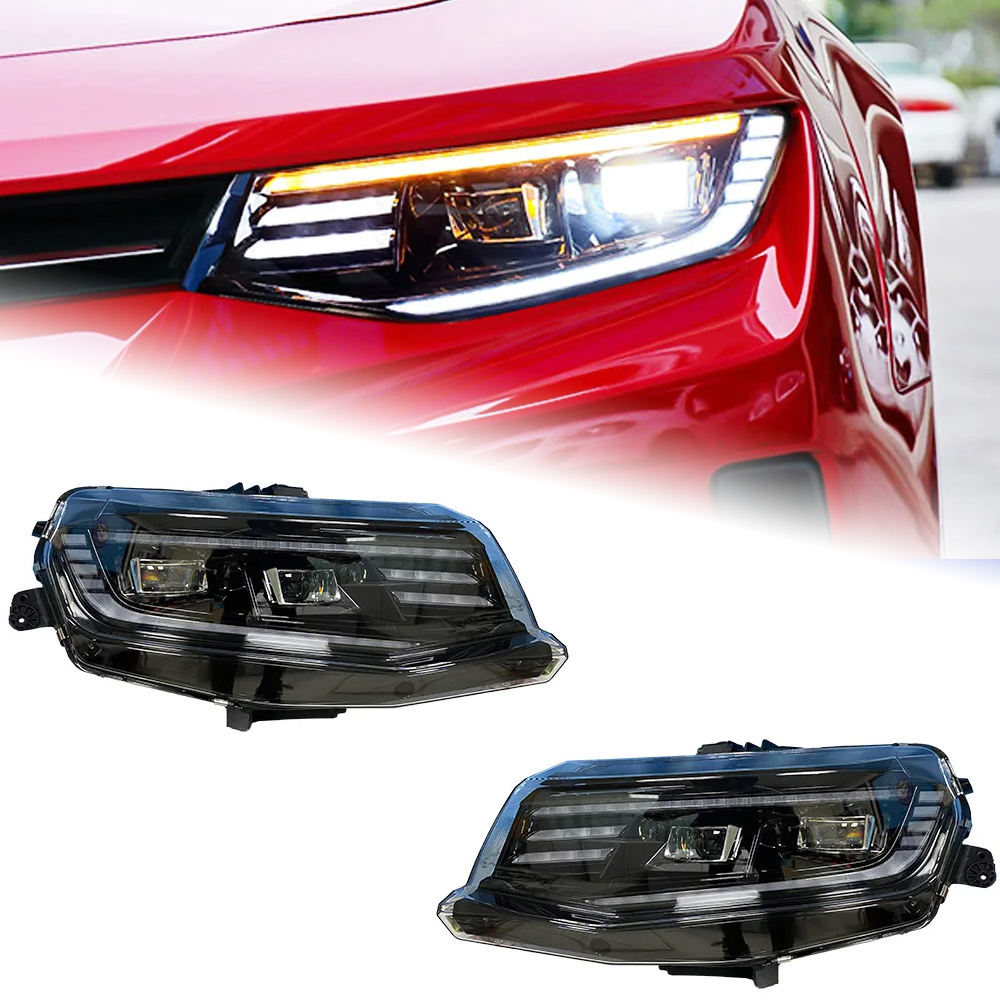 AKD Head Lamp for Chevrolet Camaro LED Headlight 2016-2020 Headlights Camaro DRL Turn Signal High Beam Angel Eye Projector Lens