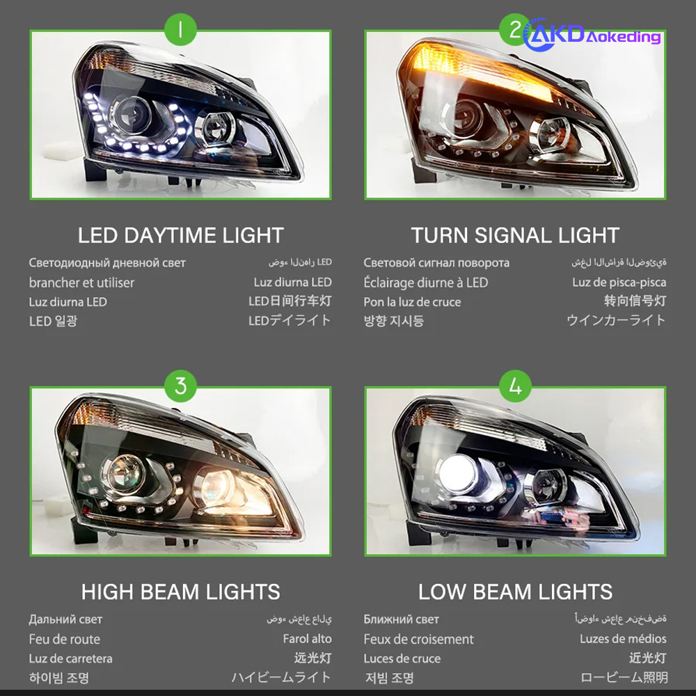 AKD Car Lights for Qashqai 2016-2022 LED Auto Taillight Assembly Upgrade X3 Design Dynamic Lamp Highlight Backlight Tool Accessories