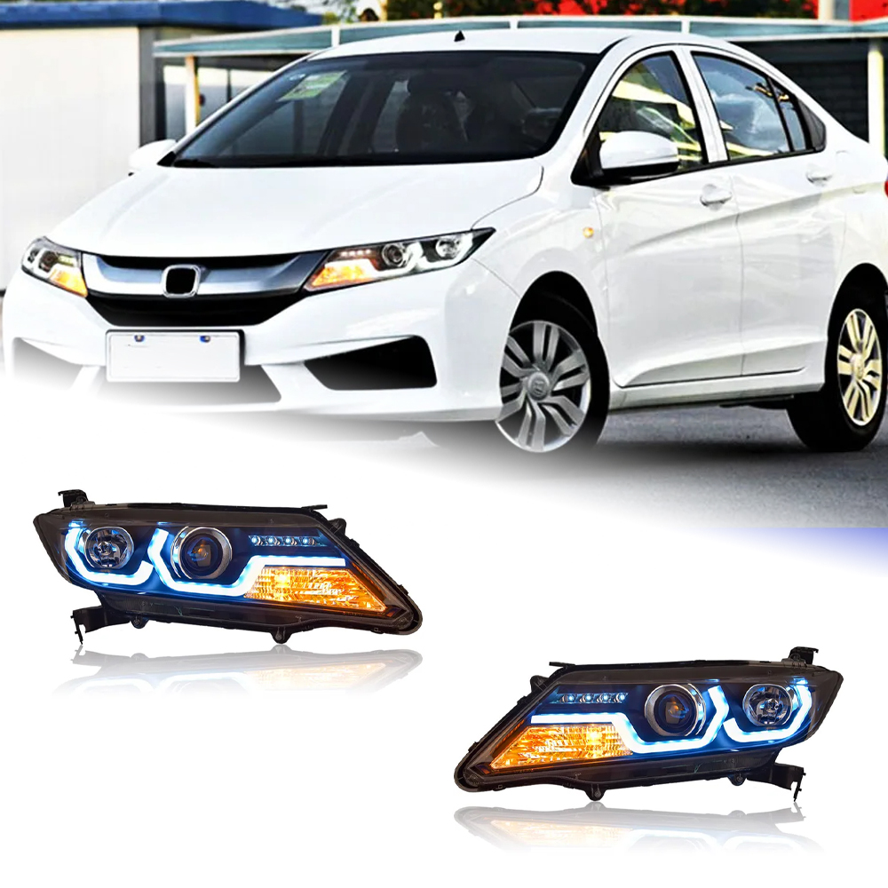 AKD Car Styling Head Lamp for Honda City Headlights 2015-2019 New Led Headlight Brand Eagle Eye LED DRL Hid Bi Xenon Auto Accessories