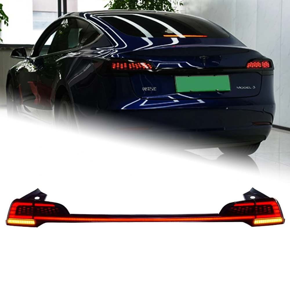 AKD Tail Lamp Tesla Model 3 LED Tail Light Model Y Model3 Rear Fog Brake Turn Signal Automotive Accessories