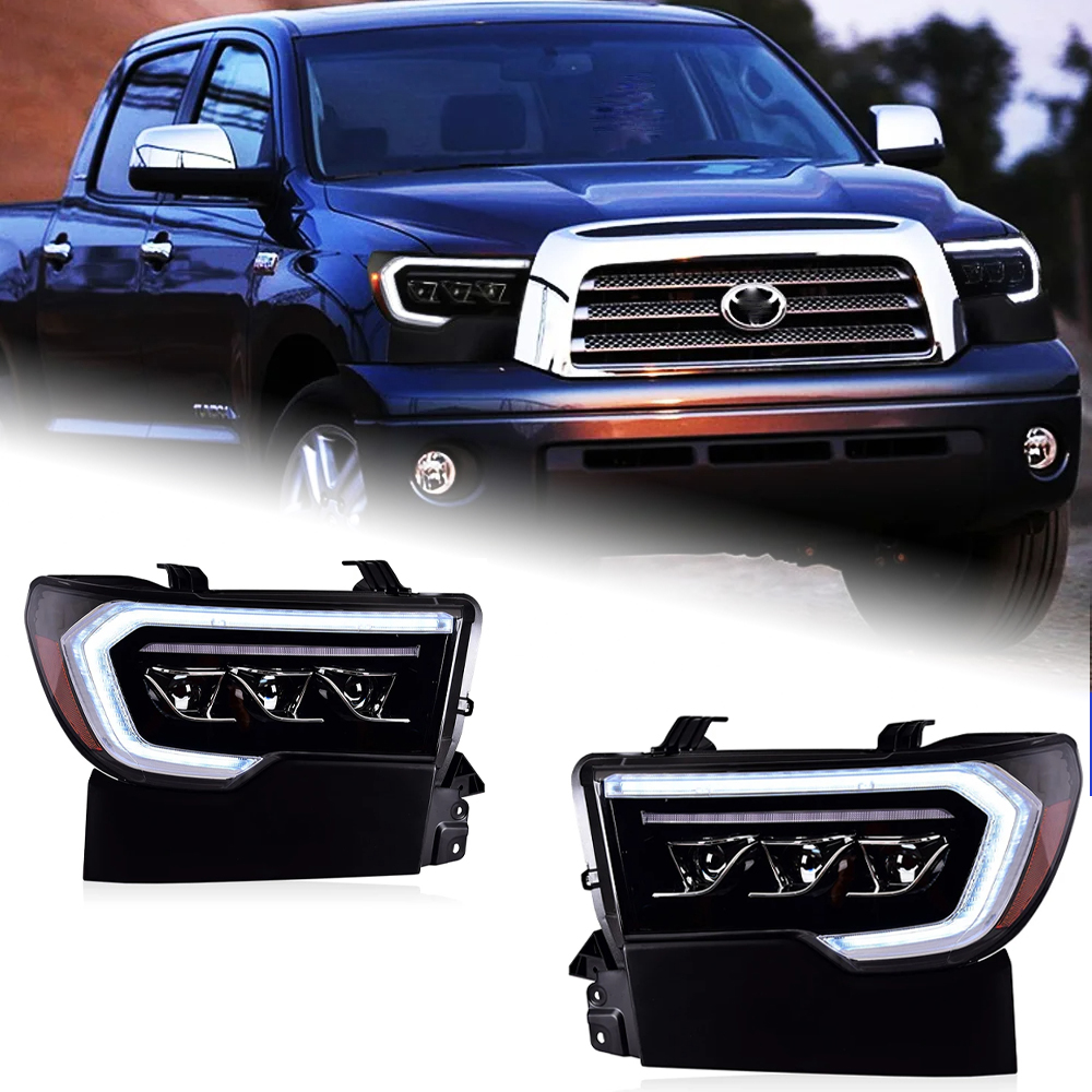 AKD Head Lamp for Toyota Tundra LED Headlight 2007-2021 Headlights Tundra DRL Turn Signal High Beam Angel Eye Projector Lens