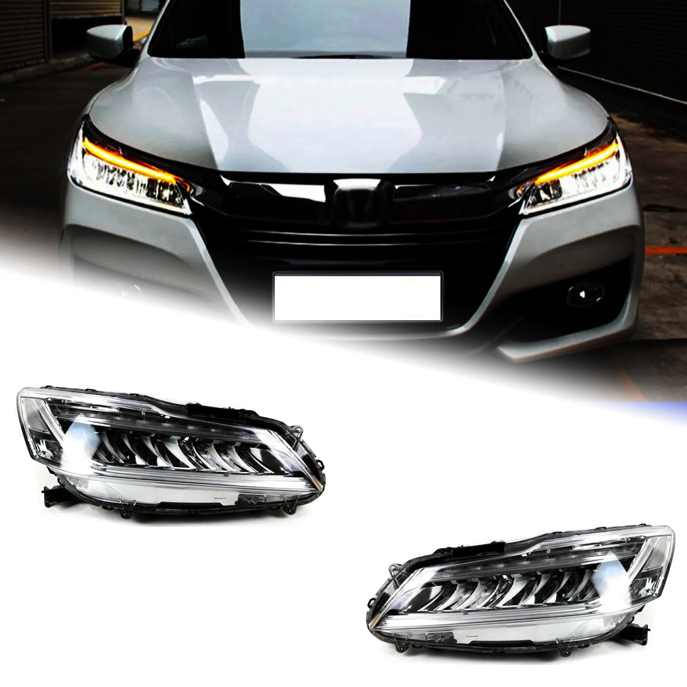 AKD Car Lights For Honda Accord 9.5th 2015-2018 Upgrade LED Auto Crystal Wing Headlights Start Animation Dynamic Signal Lamp Accessories