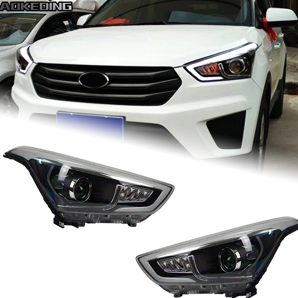 AKD Car Styling Head Lamp for Hyundai Creta Headlights 2014-2018 New IX25 LED Headlight DRL Hid Bi Xenon Auto Accessories