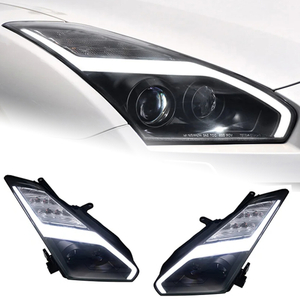 AKD Car Styling Head Lamp for Nissan GT-R Headlights 2007-2015 GTR LED Headlight DRL Angel Eye Hid Bi Xenon Auto Accessories