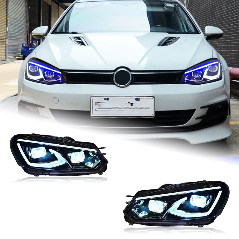 AKD Head Lamp for VW Golf 6 Golf6 LED Headlight 2009-2013 Headlights R20 MK6 DRL Turn Signal High Beam Angel Eye Projector Lens