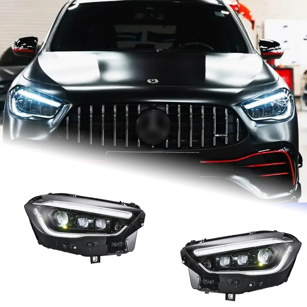 AKD Head Lamp for Benz GLA LED Headlight 2020-2022 Headlights GLA200 GLA300 DRL Turn Signal High Beam Angel Eye Projector Lens