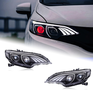 AKD Head Lamp for Honda Jazz Fit LED Headlight 2014-2019 Headlights Fit DRL Turn Signal High Beam Angel Eye Projector Lens