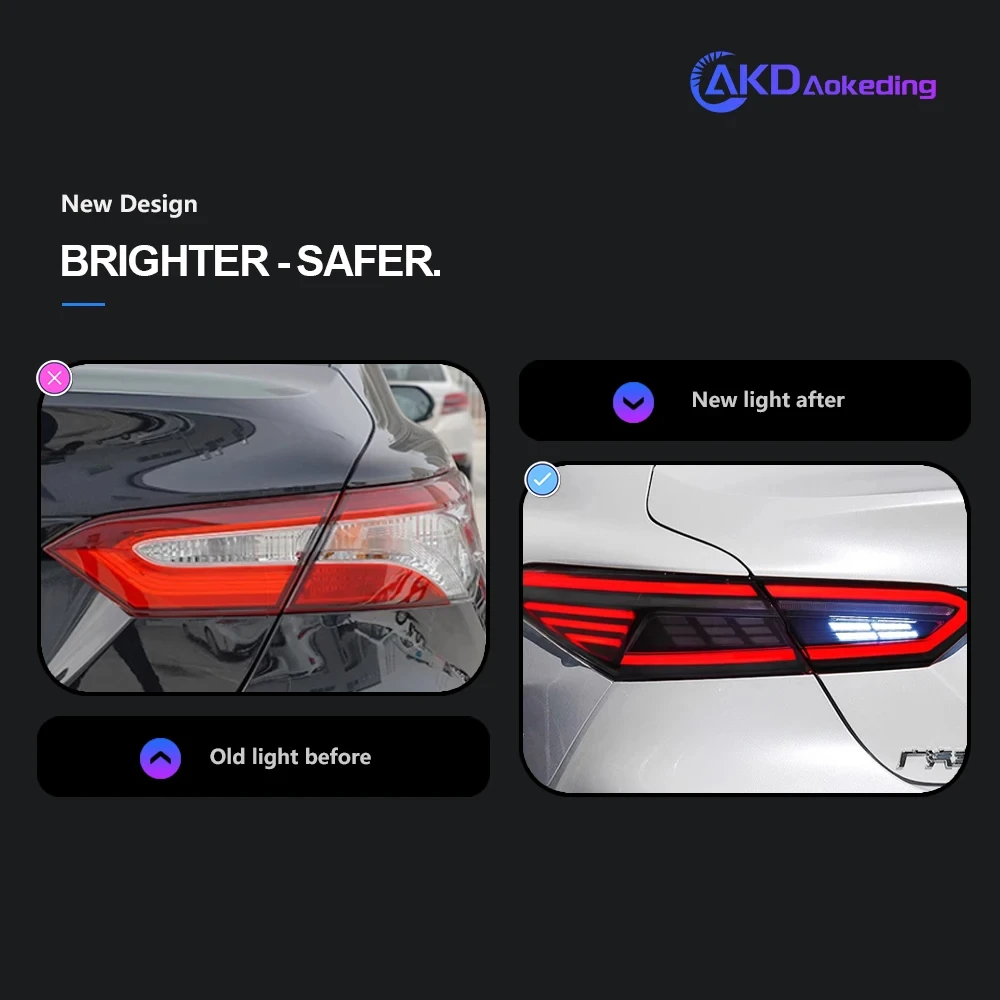 AKD Car Styling for Toyota Camry LED Tail Light 2018-2023 Camry Rear Fog Brake Turn Signal auto Accessories