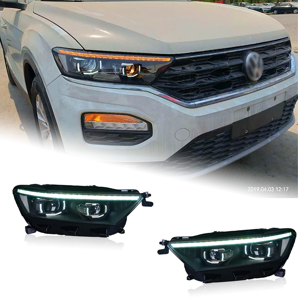 AKD Car Styling for VW T-ROC Headlights 2017-2020 T-ROC LED Headlight Dynamic Signal Led Projector Lens DRL Auto Accessories