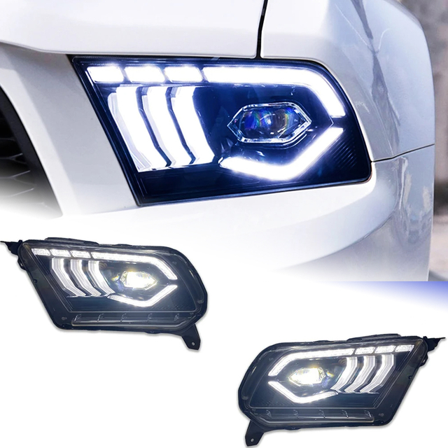 AKD Head Lamp for FORD Mustang LED Headlight 2010-2014 Headlights Mustang DRL Turn Signal High Beam Angel Eye Projector Lens